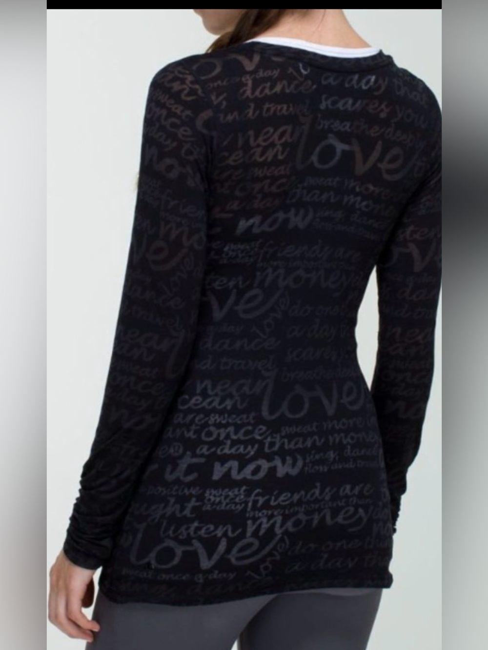 Lululemon Daily Practice See Love Manifesto Burnout Long Sleeve Sz 2 Rare - Picture 6 of 6